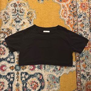 Oak + Fort black cropped t-shirt